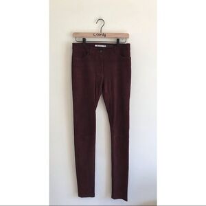 T Alexander Wang Faux Suede Red Skinny Pants